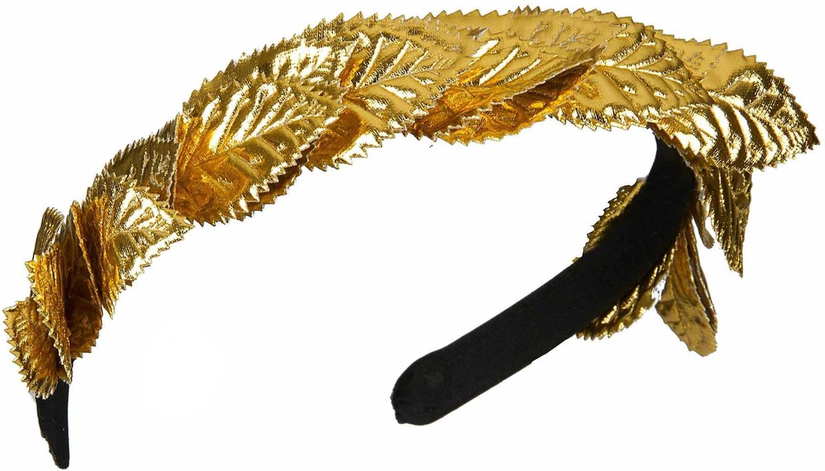 WELLY INTERNATIONAL - Goudkleurige Caesar lauwerkrans voor volwassenen - Accessoires > Haar accessoire