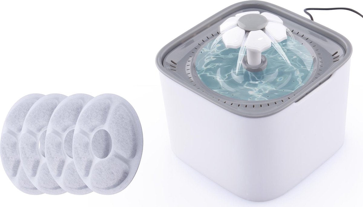 FlinQ Drinkfontein + Extra 6-pack filters - Voordeelverpakking - Huisdieren - Fontein voor Honden & Katten