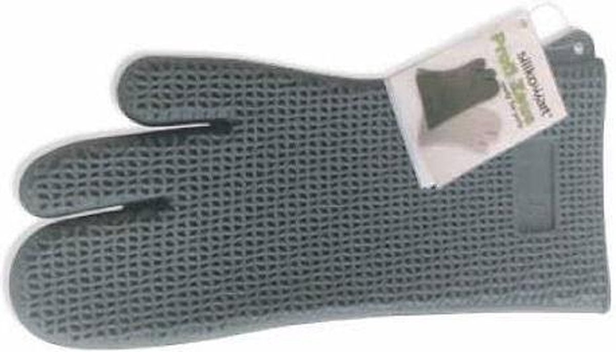Silikomart - Zeus siliconen BBQ handschoen - grijs - one size extra lang
