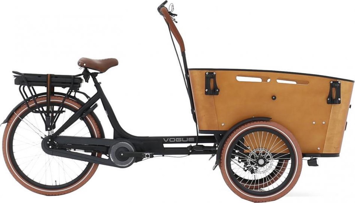 Elektrische Bakfiets Vogue Carry 3 Mat Zwart Bruin N7