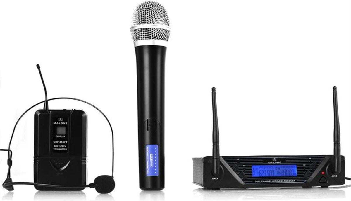 UHF-450 Duo1 2-Kanalen UHF-draadloze microfoon-set