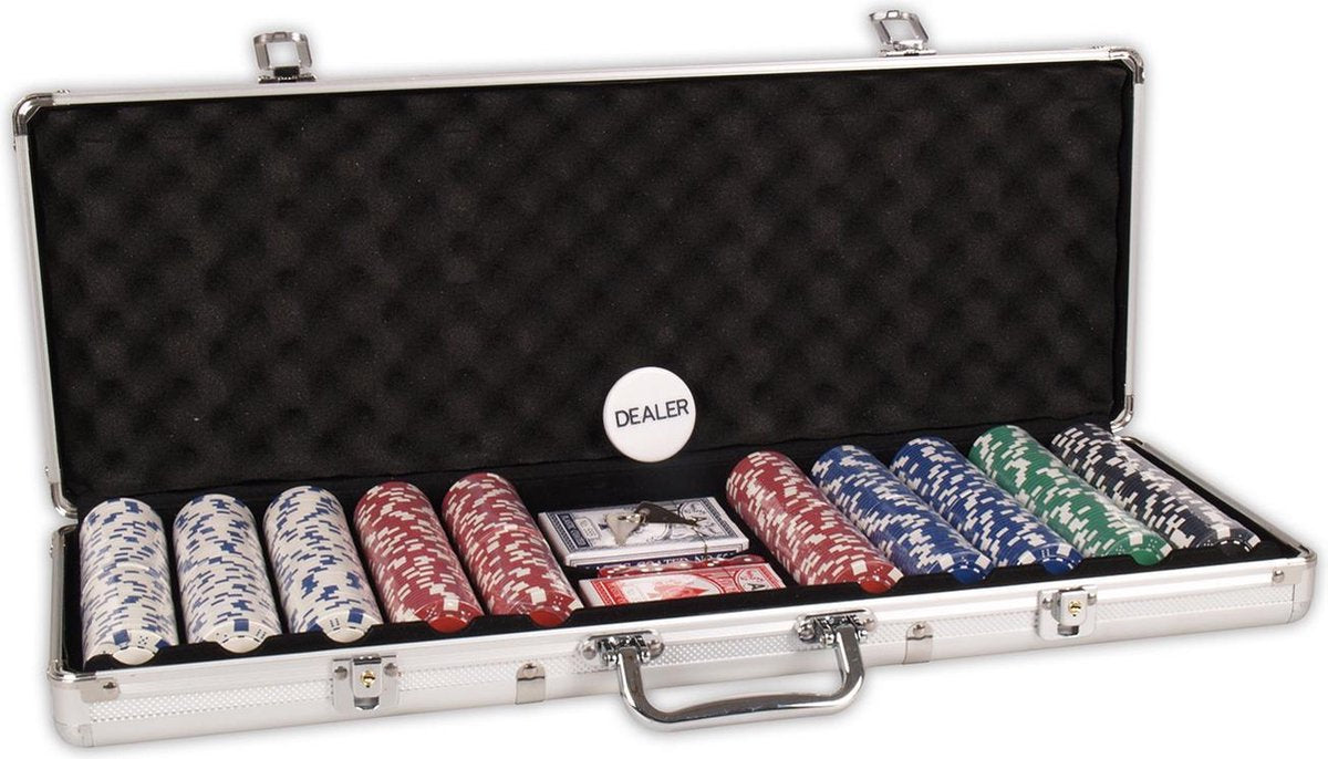 Poker set - 500 chips - Pokerset - Aluminium - Zwart - Pokersets - 11