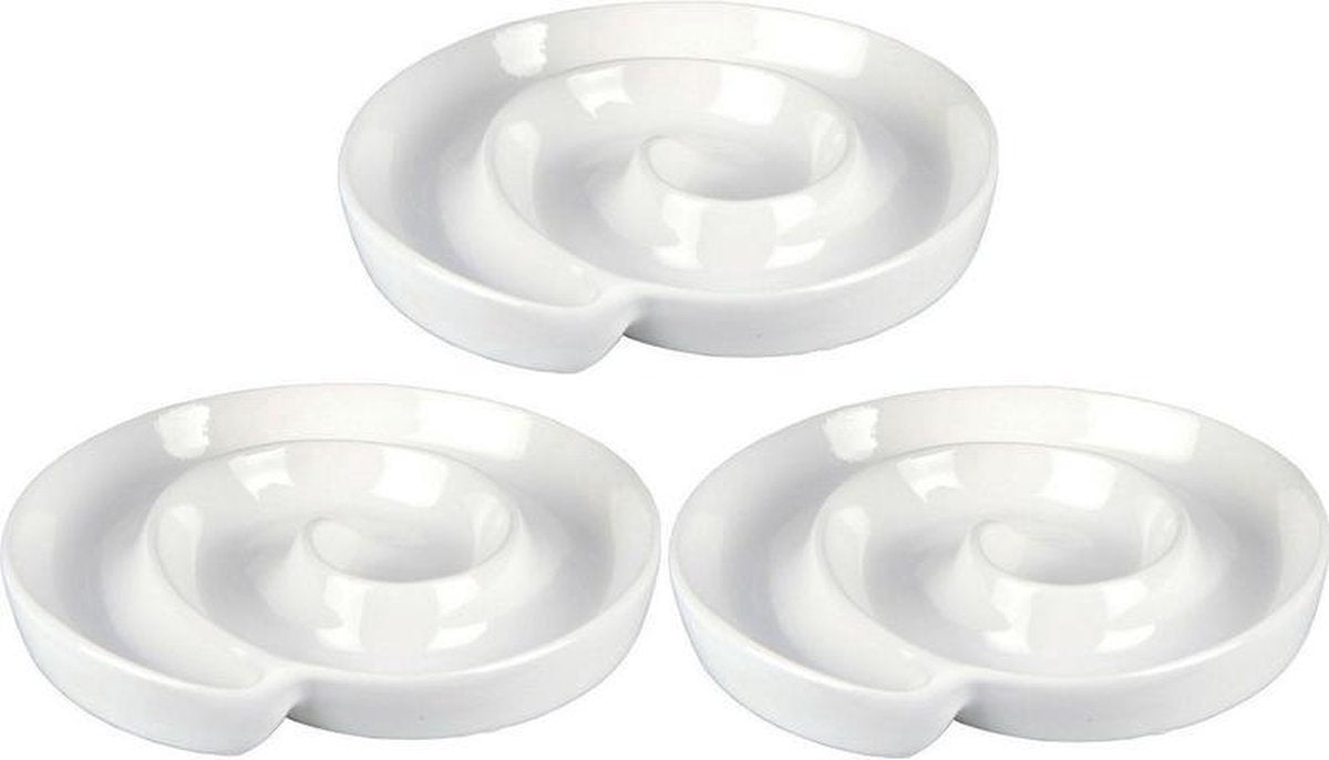 3x Olijven/tapas spiraal serveerschaaltjes 15 cm - Keukenbenodigdheden - Servies - Tapas en olijven serveren/presenteren