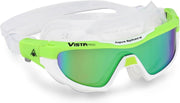 Aqua Sphere Vista Pro - Zwembril - Volwassenen - Mirrored Titanium Green Lens - Lime/Wit