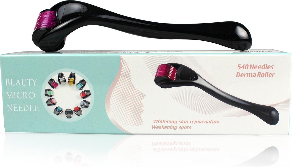 Dermaroller Lightblue 540 Naalden Inclusief bewaarbakje | Derma roller - Anti aging – Anti rimpel – Huidverzorging – Huidverjonging – Gezicht – Huid – Gezichtsborstel – Gezichtsreiniging - Gezichtsroller