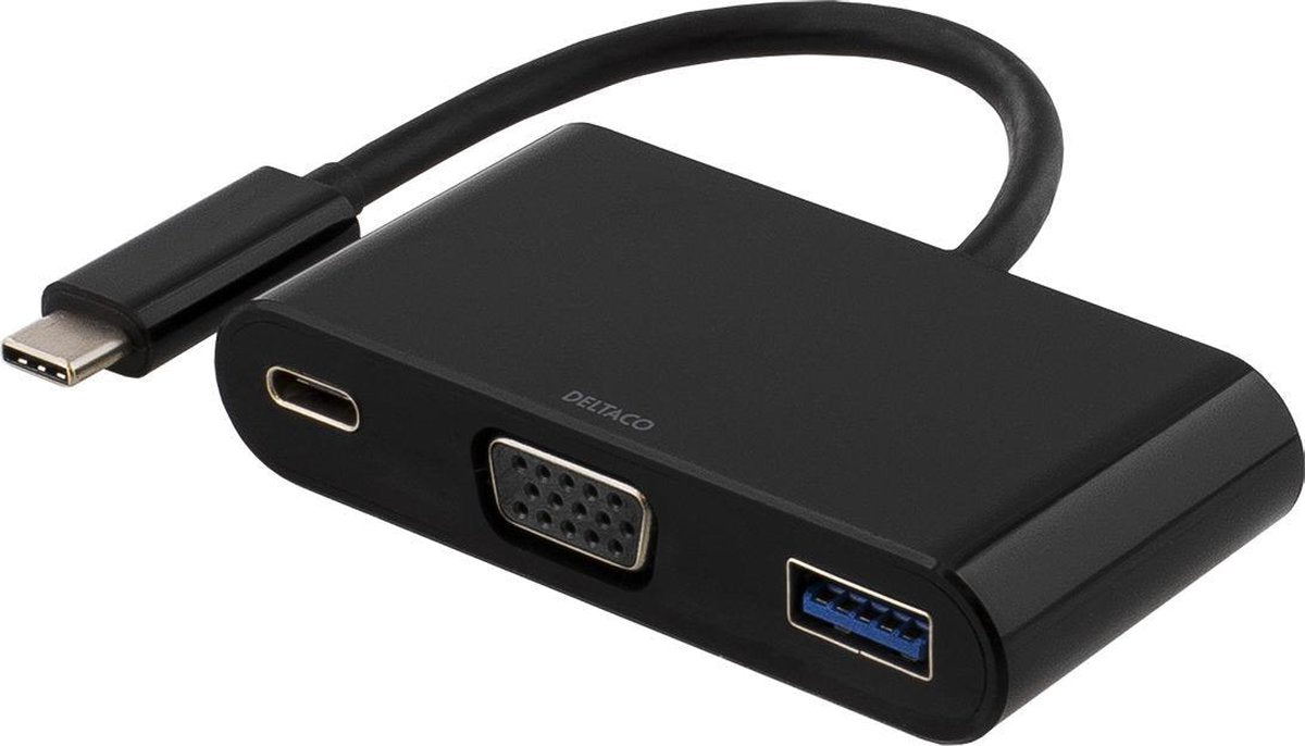 DELTACO USBC-1168 Multiport adapter USB-C naar VGA 1080p (1920x1080 @ 60Hz)