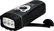 POWERplus Wolf Dynamo LED Zaklamp | FM radio met ingebouwde speaker | oplaadbaar via USB of via dynamo | kleur: zwart