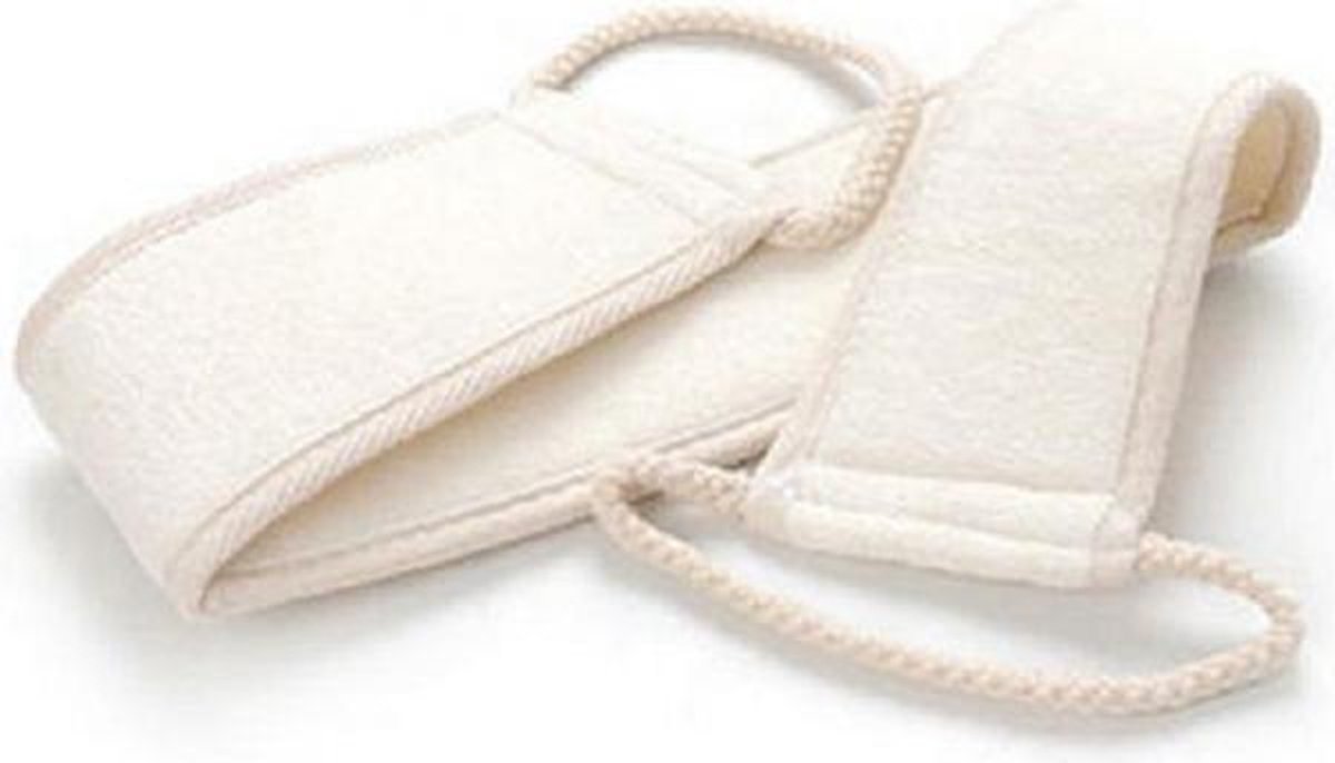 Duurzame loofah band - voor wassen van rug en lichaam - lichte scrub - 100% plantaardig materiaal van de loofah plant