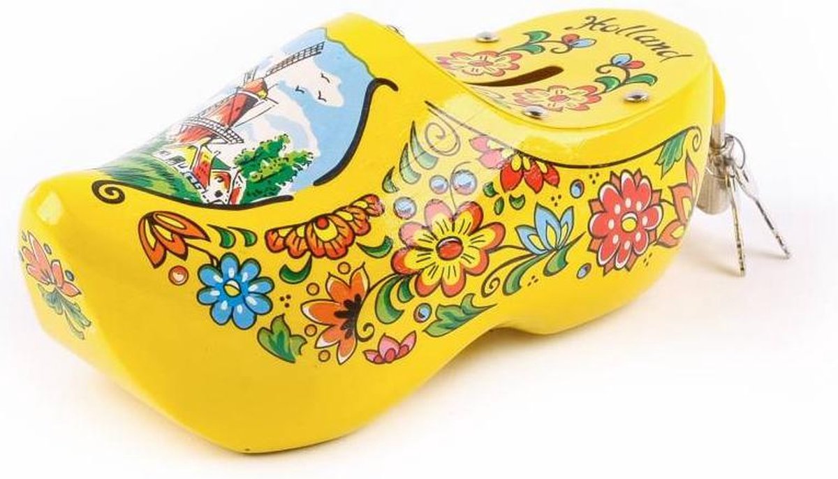Spaarpot Klomp 15 Cm Holland Geel - Souvenir