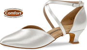 Diamant Dames Ballroom Dansschoenen 107-013-092 – Wit Satijn – Bruidsschoenen - Maat 40
