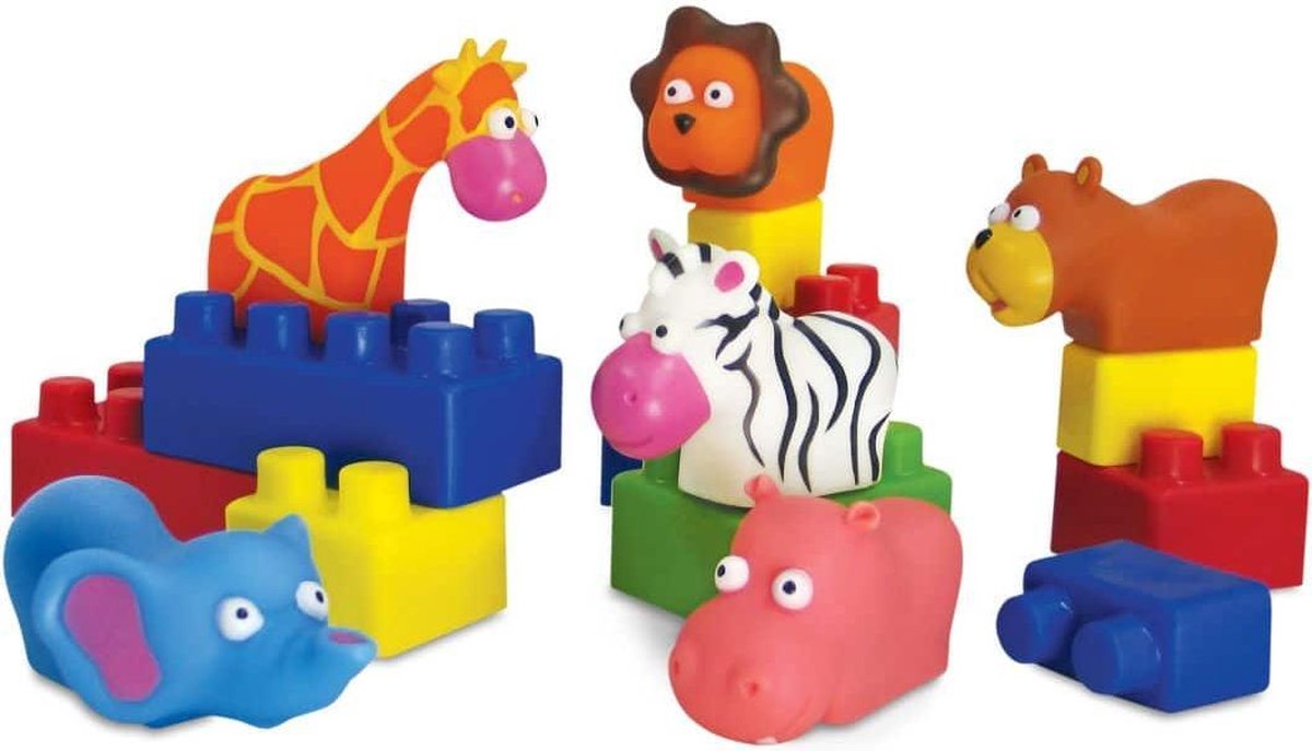 Edushape Mini Edu Dieren-Set - 6 Dieren + 22 Blokken