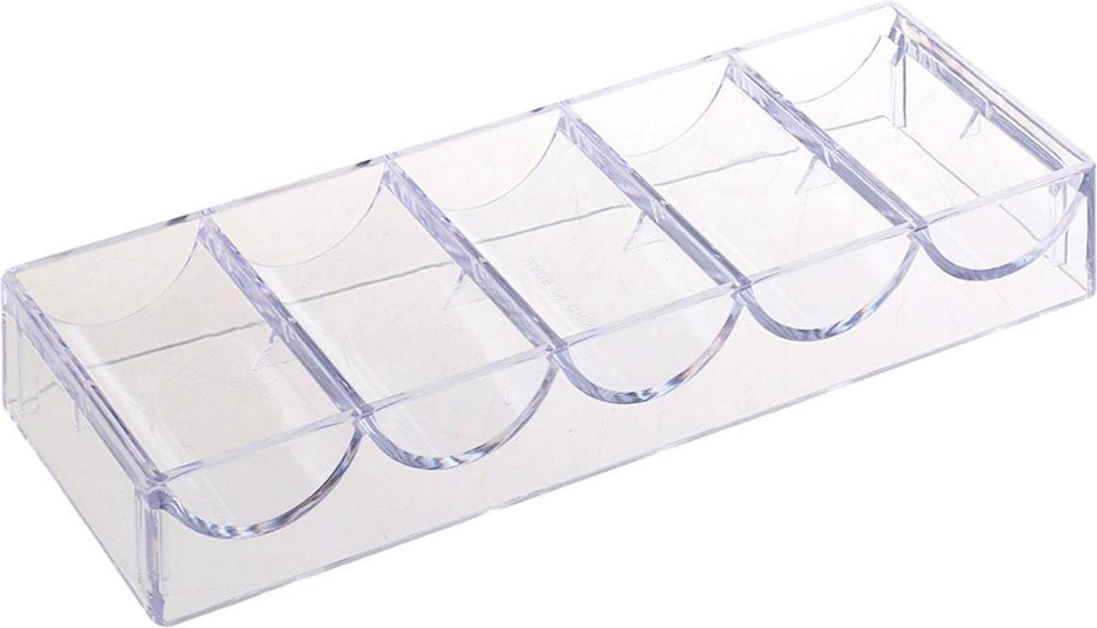 Transparante Tray voor 100 Chips - 2 Stuks - Pokerchips - Fishes houder - Casino