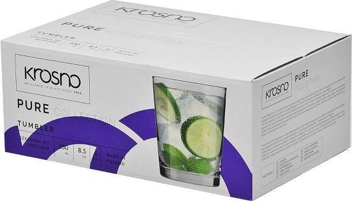 Krosno Pure Collection Waterglazen - Set van 6 - 250ml