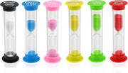 Setje van 6 zandlopers 30sec / 1min / 2min / 3mins / 5mins / 10min ®Pippashop