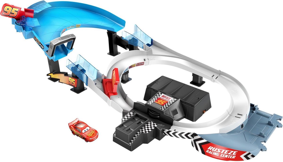 Disney Cars Rusteze Racebaanset met Dubbele Banen - Speelset