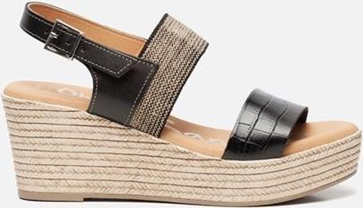 OH MY SANDALS Sandalen met sleehak zwart - Maat 38