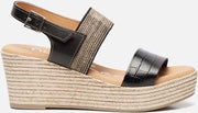 OH MY SANDALS Sandalen met sleehak zwart - Maat 38