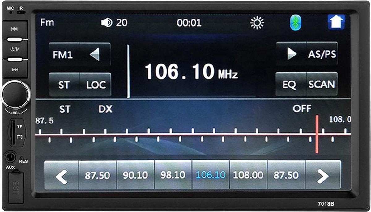 2-DIN Autoradio - 7 Inch HD Scherm - Dubbel Din - Bluetooth - Autoradio - AUX - USB - Handsfree Bellen