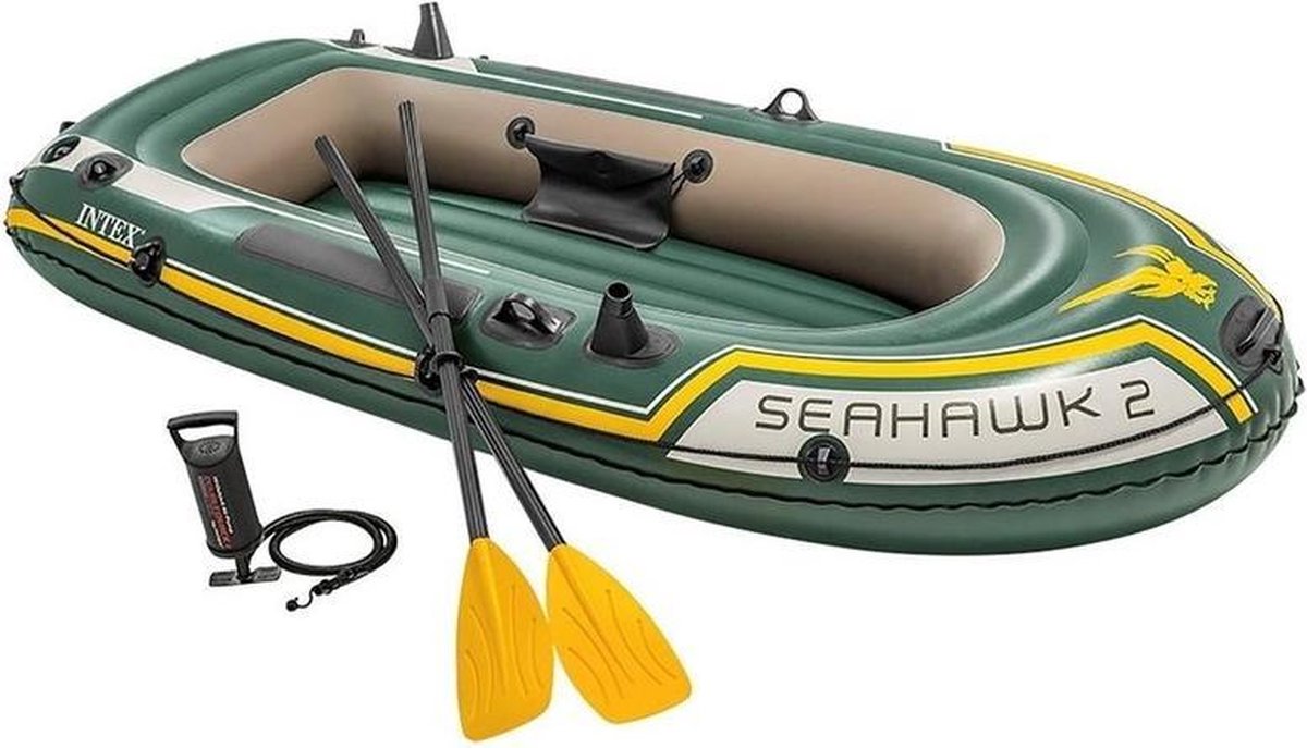 2 Persoons opblaas boot met hengelhouders en peddels 236 cm - Roeiboten/vissersboten - Bootje varen