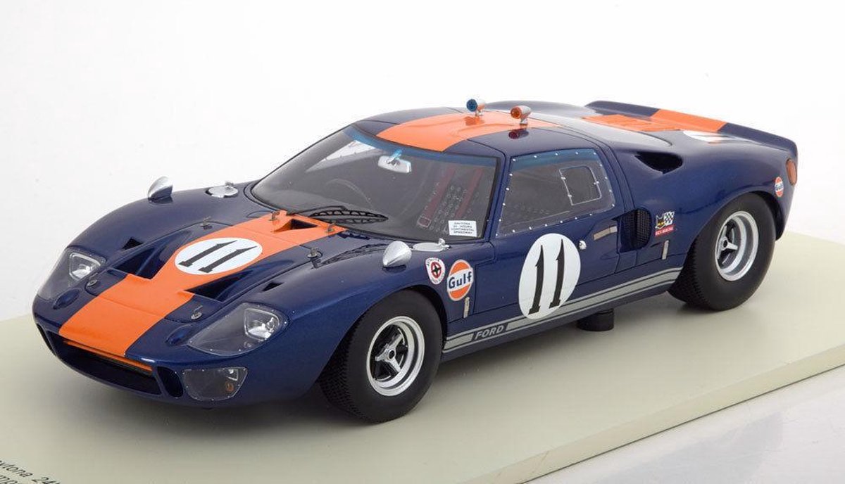 Ford GT40 MK II 24Hrs Daytona 1967 Ickx/Thompson #11 Blauw / Oranje 1:18 Spark