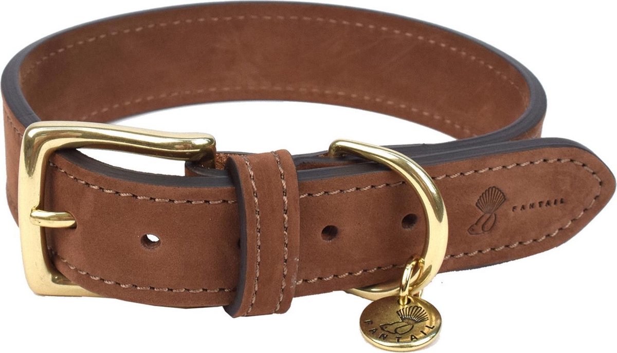 Fantail Halsband Nubu Donkerbruin - Hondenhalsband - 45 cm