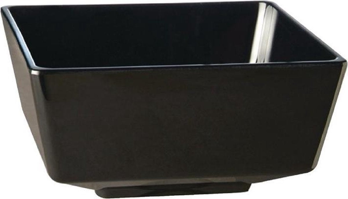 Float vierkante melamine kom zwart 25x25cm