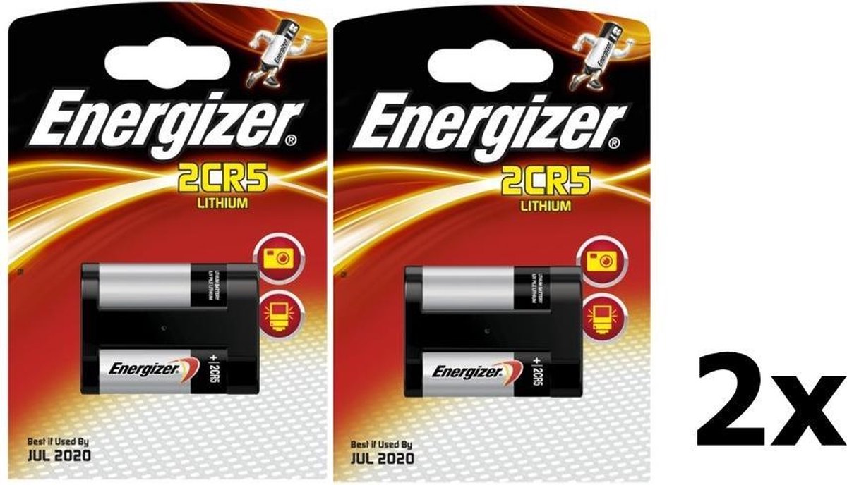 2 stuks - Energizer 2CR5 / DL245 / EL2CR5 6V Lithium Batterij