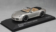 Porsche 911 ( 991 ) Carrera Cabriolet 2012 Zilver 1-43 Minichamps Limited 1008 Pieces