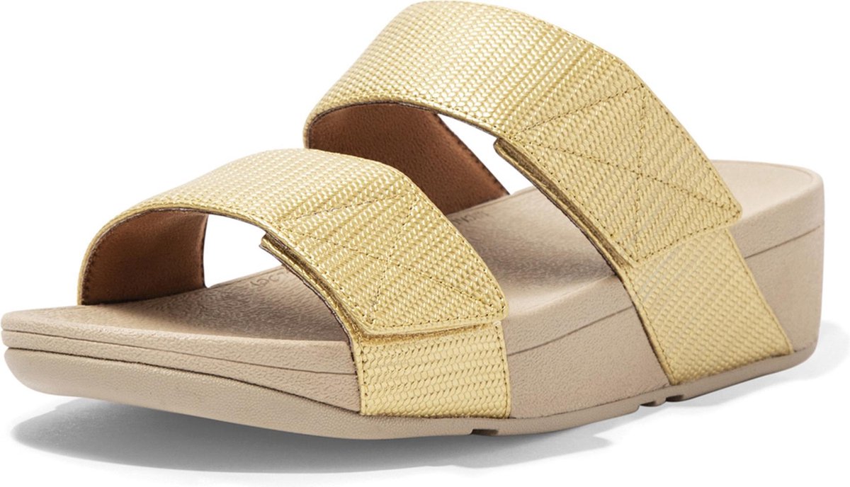 FitFlop  Vrouwen Leren  Slippers / Damesschoenen Textured slides - Goud - Maat 38