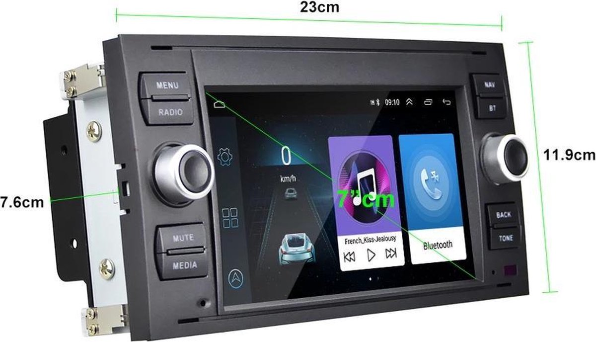 Ford Fiesta Focus C-Max S-Max Galaxy Fusion Connect Android 8.1 navigatie Bluetooth USB WiFi