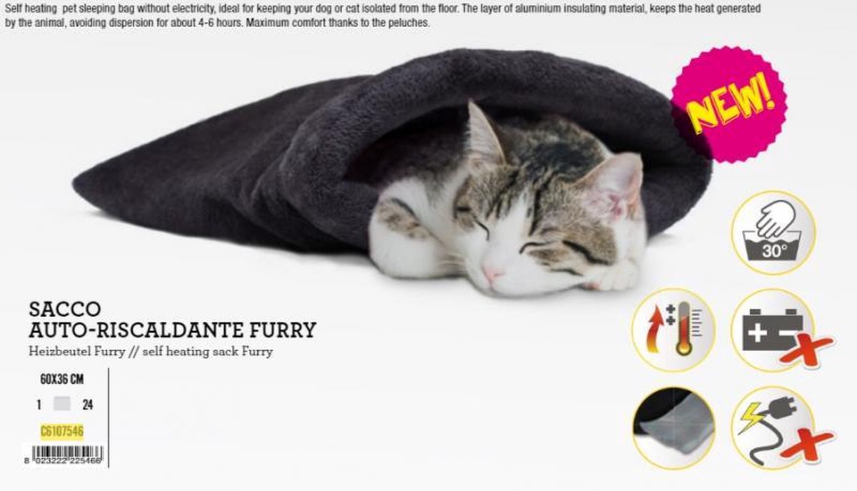 Zelf verwarmbare mat furry 60x36cm