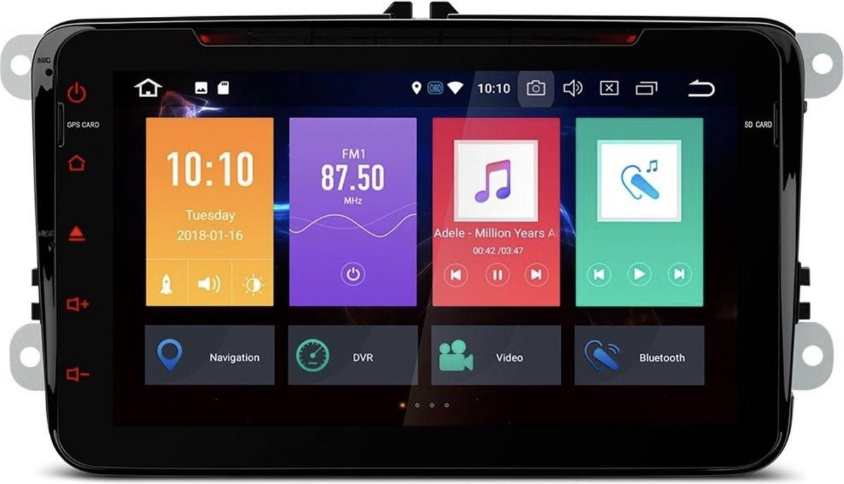 VW | Seat | Skoda 8 INCH HD Octa Core 16GB + DDR3 4G RAM Android 8.0 Digitale Touchscreen HDMI Auto DVD-speler