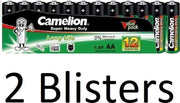 24 stuks (2 Blisters a 12 st) Camelion Green Zinc AA Batterijen