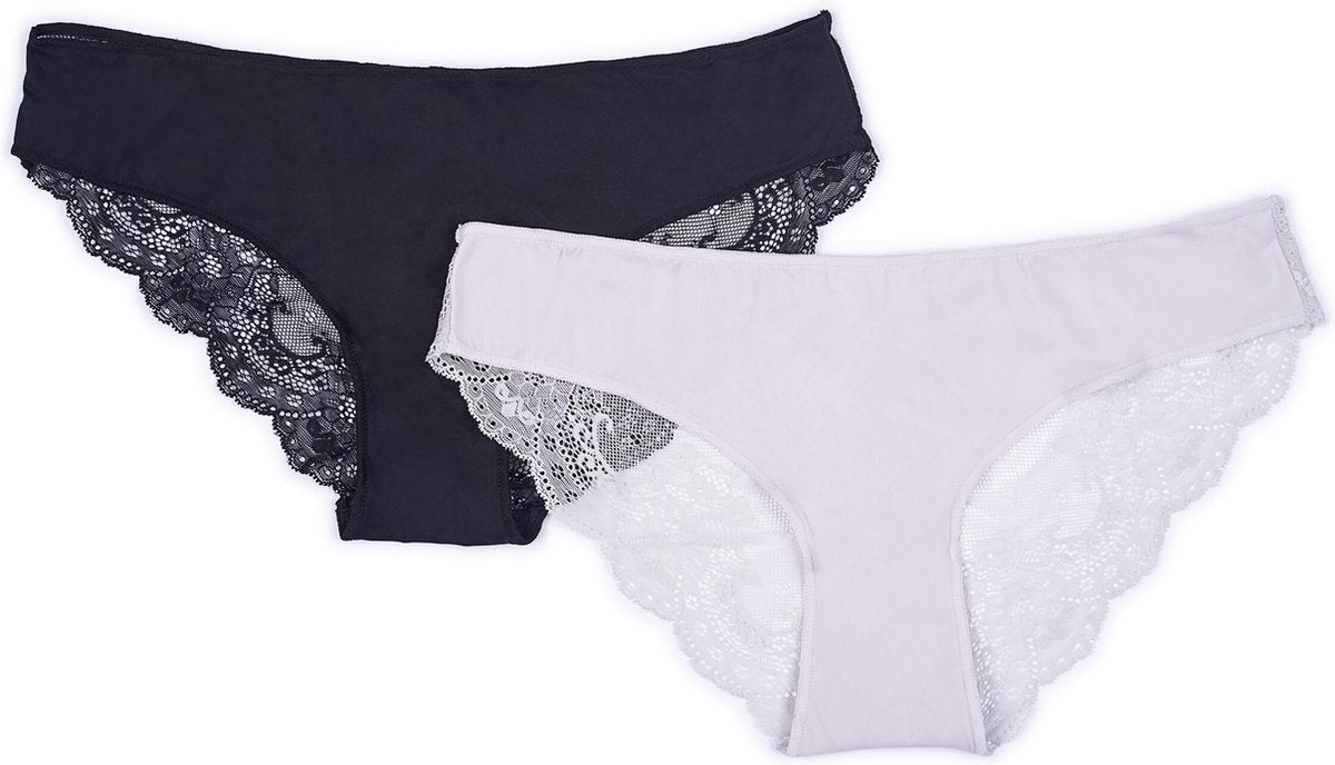 Promise - Sweet Basics Slip Lace-Back 1 - maat M - Grijs Zwart