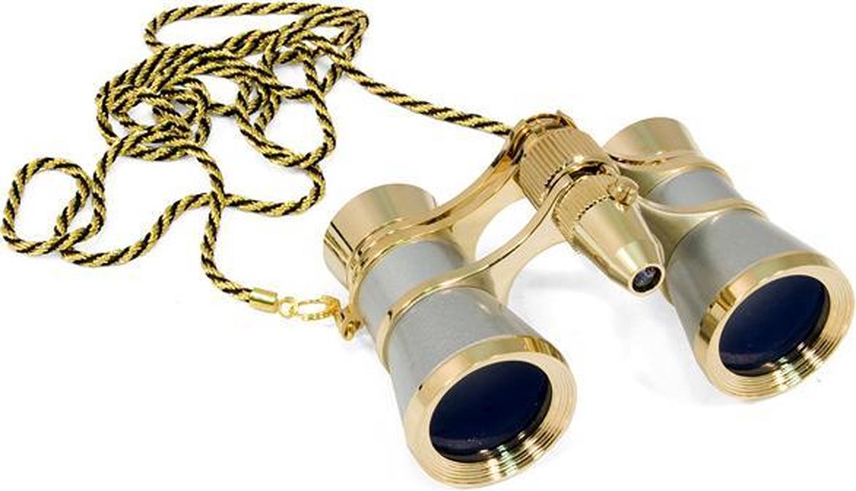 Toneelkijker Broadway 325F zilver met LED-verlichting en ketting