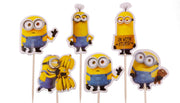 Minions | 24 stuks | cocktail prikker | cupcake decoratie | prikkers met versiering | taartversiering