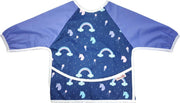 Slab met mouwen KliederZ | lange mouwslab met opvangbakje Unicorn | meisjes 6-18 mnd babyslab Paars LB07b