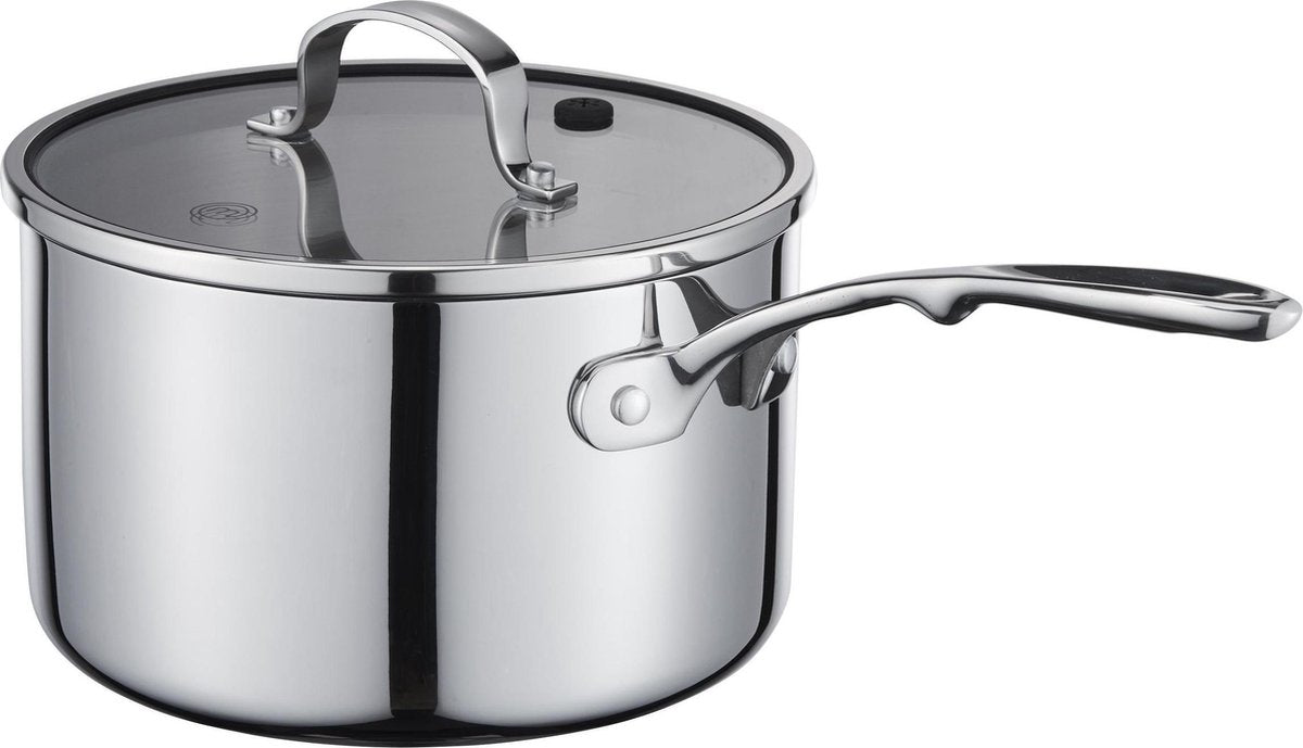 MasterChef Sauspan Tri Ply Non-Stick - Incl. Glazen Deksel - Ø 16 cm - 1