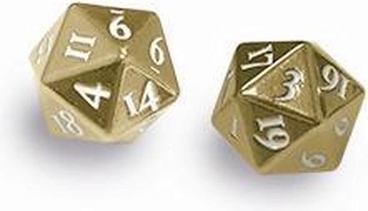 Heavy Metal D20 2-Dice Set - Gold