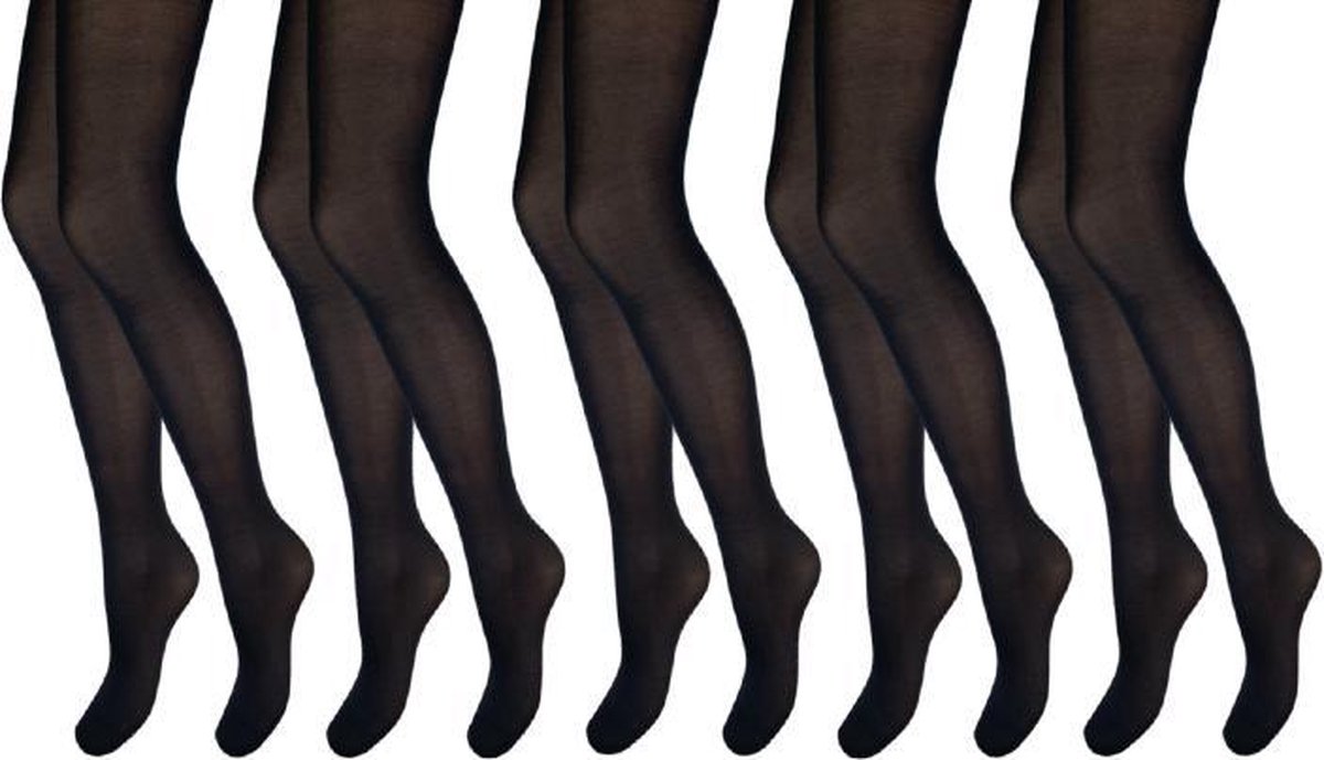 Panty - 5-Pack - 40 Denier - Zwart - Maat S/M