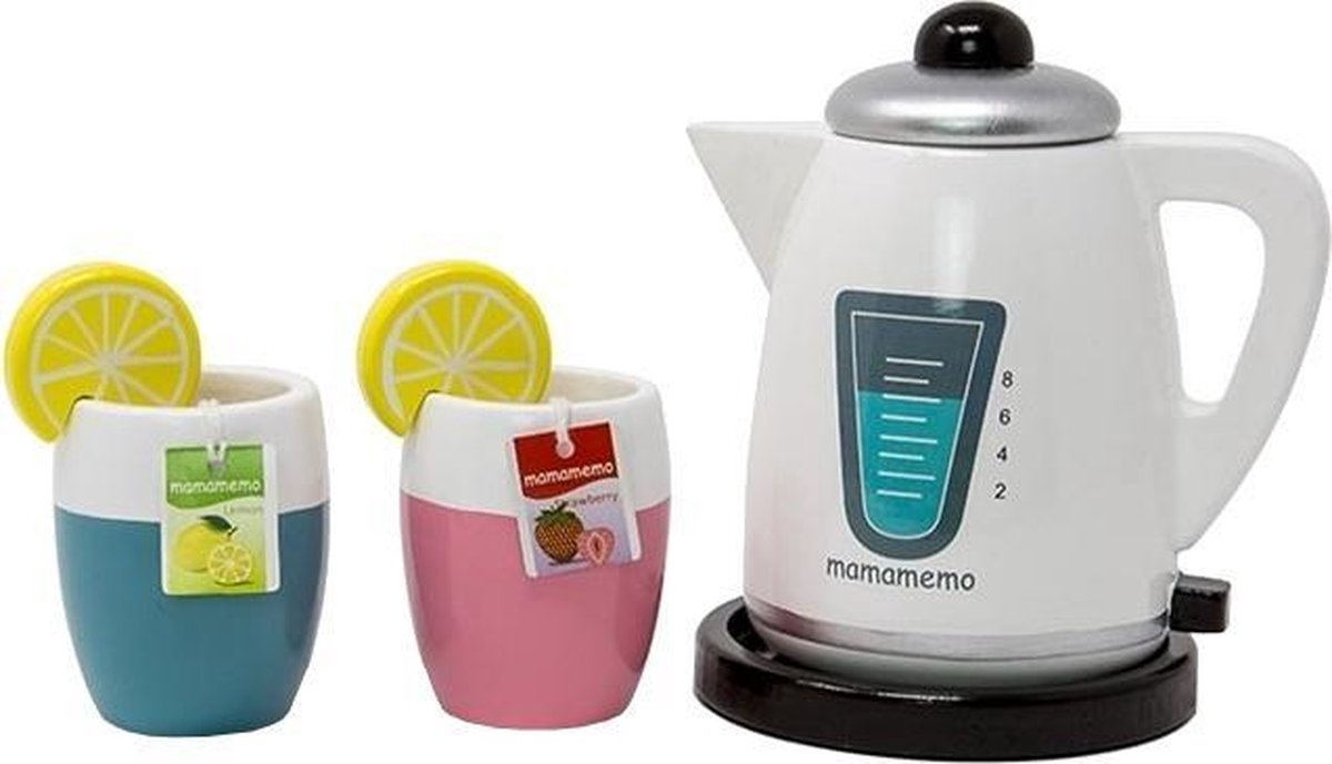Mamamemo Modern Theeservies Met Ketel Hout 13 Cm