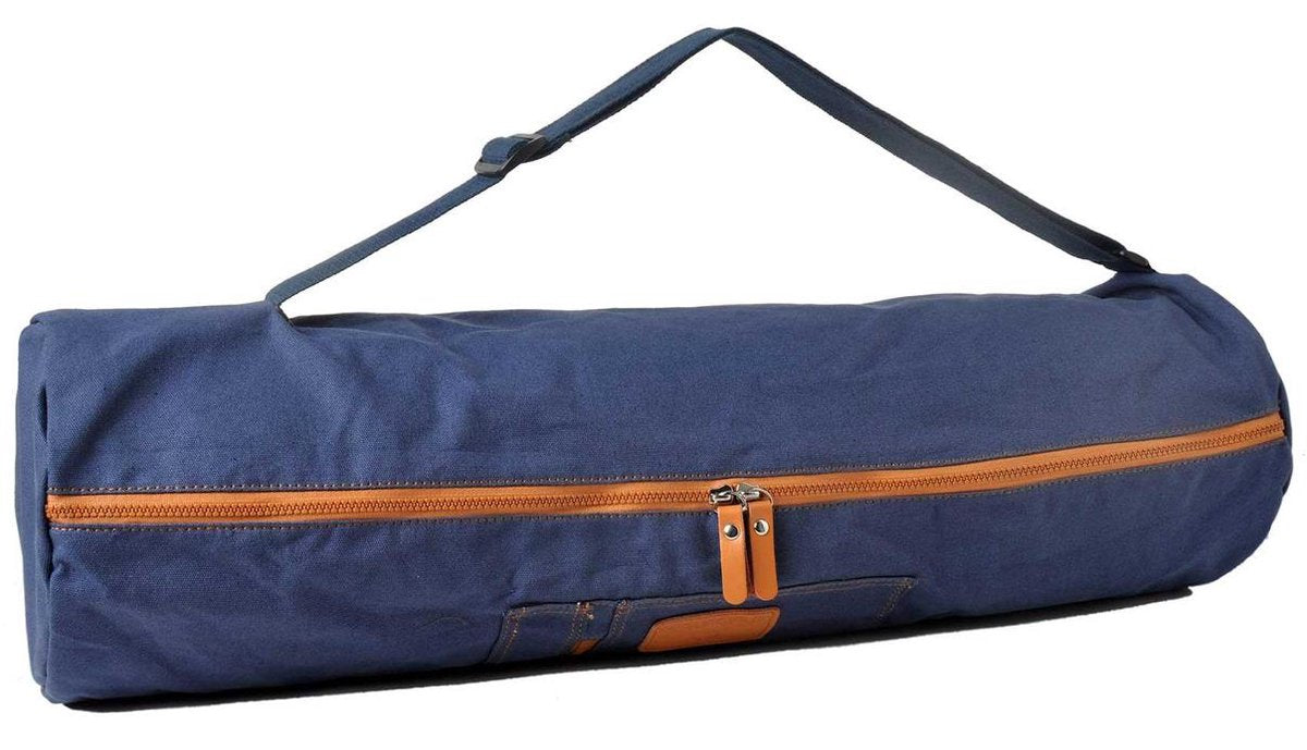 #DoYourYoga - yogatas - »Sunita« - yogabag van canvas - 63 x 13 cm. - marineblauw