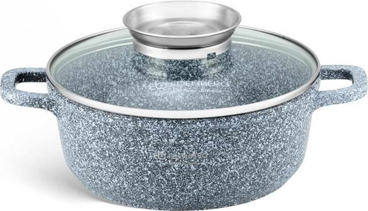 Edënbërg Stonetec Line - Luxe Aluminium Kookpan met Deksel - Ø 20 cm