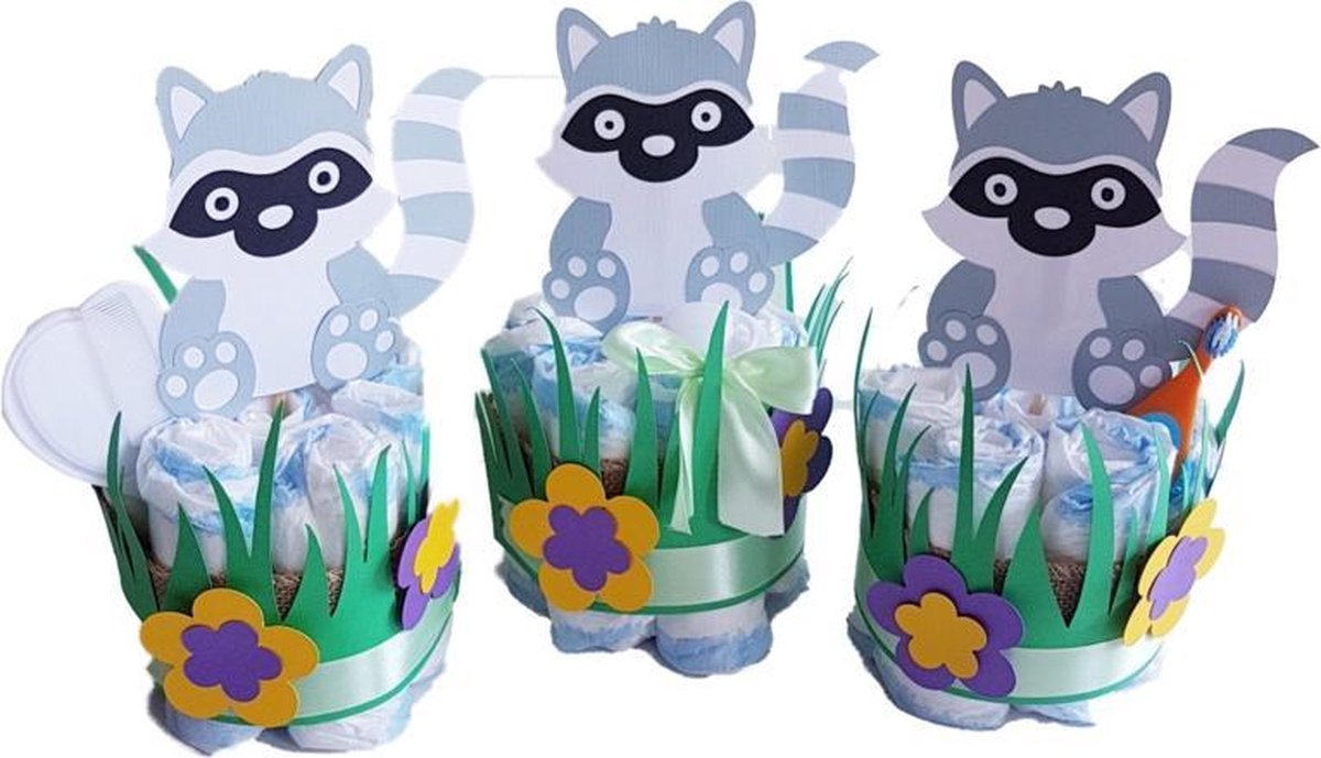Luiertaart  Babyshower Wasbeertjes | Kraamcadeau | Kraampakket | Baby Cadeau