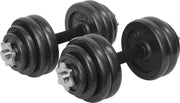 Verstelbare Dumbbell set 30 kg met koffer - Gietijzeren gewichten - 2x 15 kg