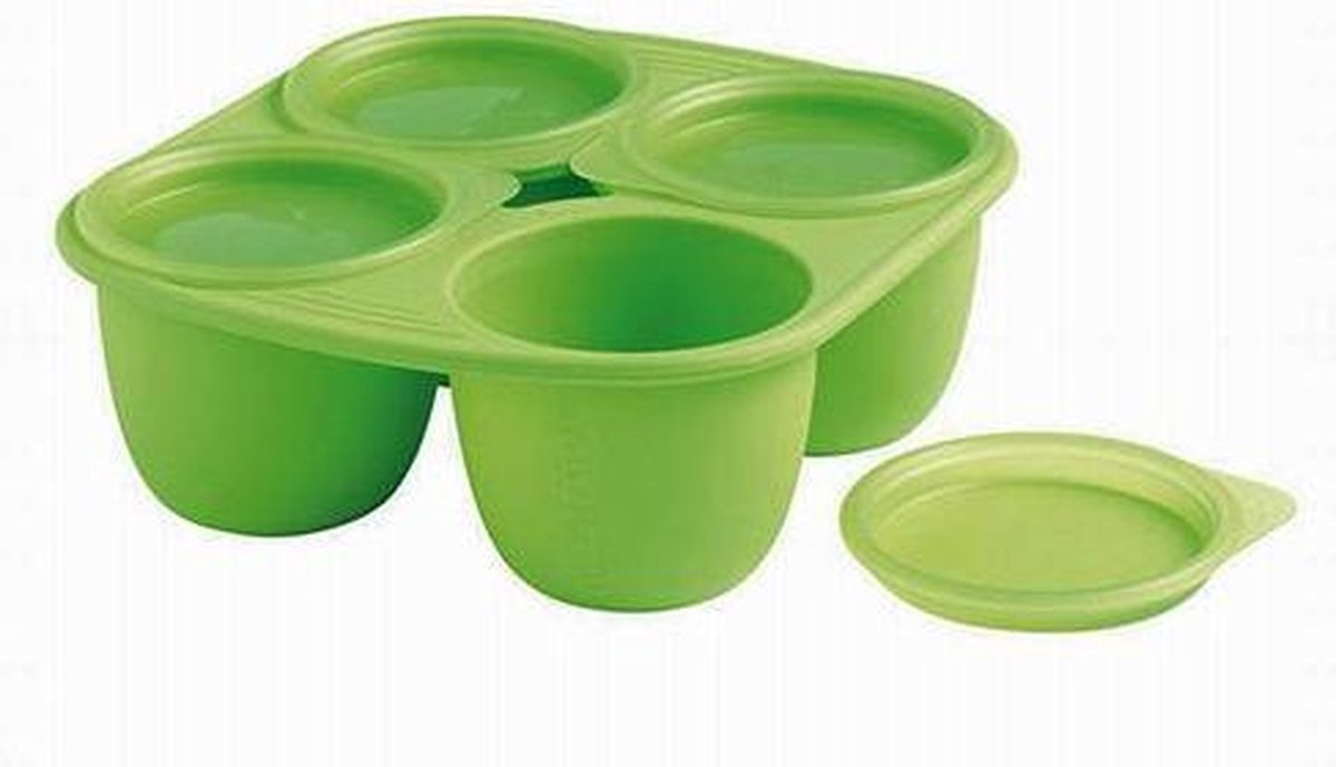Mastrad BabyPod Bewaarbox - Siliconen - Voor 4 porties - 280 ml - Groen