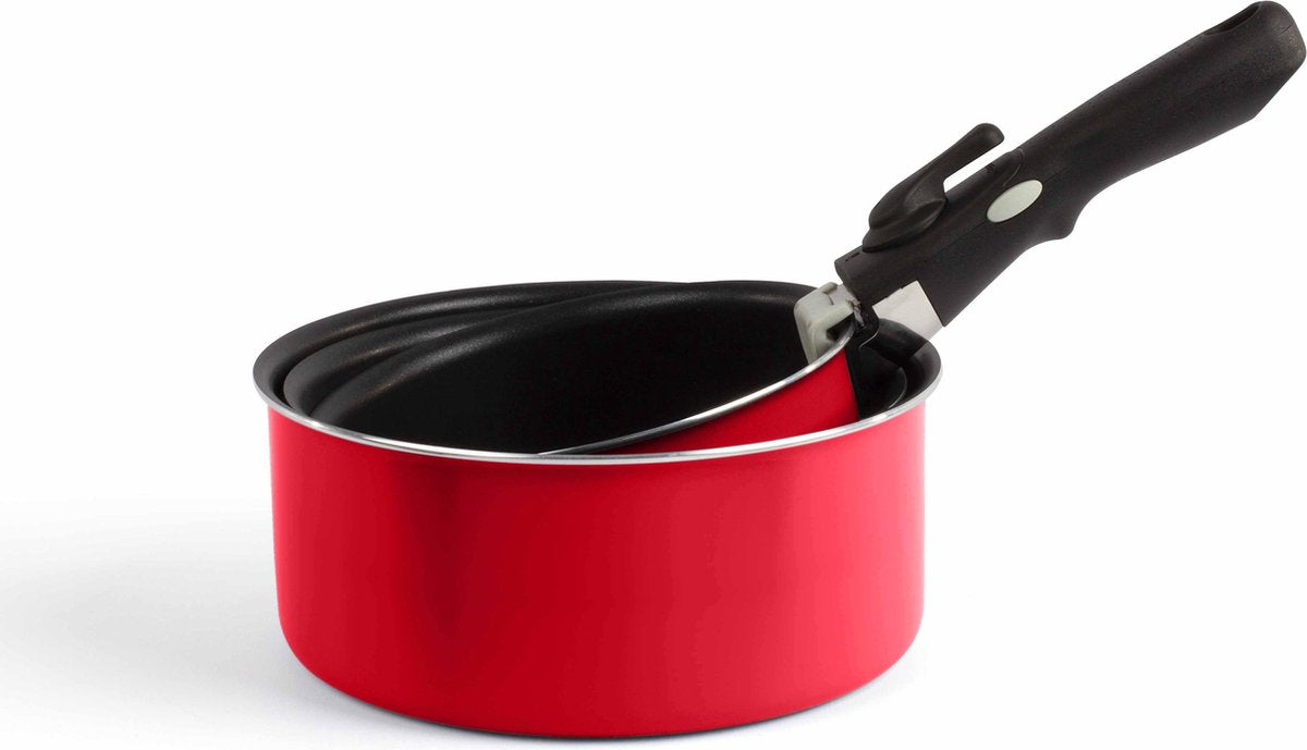 Livoo Braadpannen met afneembare Handgreep 3DLG Rood