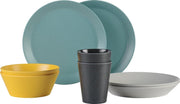 Mepal - Serviesset Bloom 8-delig – Geschikt als stijlvol buitenservies - Pebble assorti – Ideaal voor buiten en binnen – licht in gewicht