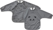 Set van 2 Liewood mouwslab met voorbakje | Panda Stone grey | Liewood