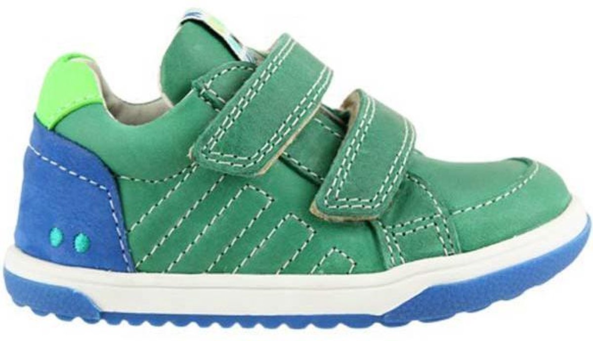 Bunnies JR 218261-665 Jongens Lage Sneakers - Groen - Leer - Klittenband